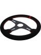 Raceworks 350mm Suede Steering Wheel Flat w/ Orange Stitching