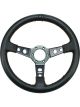 Raceworks 350mm Leather Steering Wheel Dished w/ Yellow Stitching