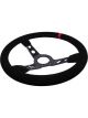 Raceworks 350mm Suede Steering Wheel Dished w/ Black Stitching