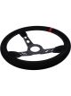 Raceworks 350mm Suede Steering Wheel Dished w/ Grey Stitching