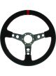 Raceworks 350mm Suede Steering Wheel Dished w/ Orange Stitching