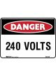 Brady Danger Sign 240 Volts 250x180mm Self Adhesive Vinyl