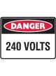 Brady Danger 240 Volts Small Stick On Labels 90x125mm Pack 5