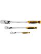 Gearwrench 1/4in 3/8in 1/2in 90-Tooth Locking Flex Head Ratchet 3pc Set