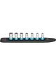 Hazet 7 Pc 1/4in Metric Hex Sockets Smartrail with 7 Slots