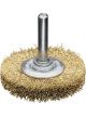 Lessmann Wheel Brush with 6mm Shank Dia 70mm Brass Wire MES Crimped