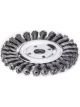 Lessmann Knot Wheel Brush 150x14mm 26 Braids Steel Wire STH Straight