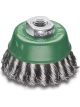 Lessmann Knot Cup Brush 75mm 20 Braids Stainless Wire Thread M14
