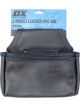 OX Tools Trade Black Leather 2 Pocket Nail Bag