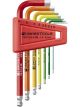 PB Swiss Rainbow 7 Pc Metric Ball End Hex Key Set 1.5-6mm
