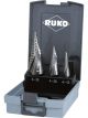 Ruko Step Drill Set HSS in Plastic Case