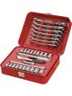 Sidchrome 30 Pc 1/4in Drive Socket & Spanner Set Metric/AF