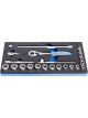 Unior 964/25SOS Socket Set 3/8in in SOS Tool Tray 23 Pc