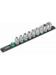 Wera Socket Rail C Imperial 1 Zyklop Socket Set 1/2in Drive
