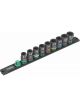 Wera Magnetic Socket Rail C Impaktor 1 Socket Set 1/2in Drive 9 Pc