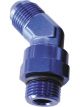 Aeroflow 45 Degree -8 ORB Swivel to -6 Male Flare Adapter Blue
