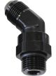 Aeroflow 45 Degree -8 ORB Swivel to -8 Male Flare Adapter Black