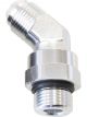 Aeroflow 45 Degree -16 ORB Swivel to -16 Male Flare Adapter Silver