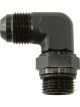 Aeroflow 90 Degree -6 ORB Swivel to -6 Male Flare Adapter Black