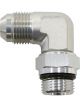 Aeroflow 90 Degree -6 ORB Swivel to -6 Male Flare Adapter Silver