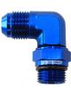 Aeroflow 90 Degree -12 ORB Swivel to -12 Male Flare Adapter Blue