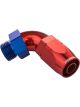 Proflow 90 Deg Fitting Hose End -08AN Orb Male To -10AN Blue/Red