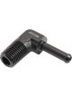 Aeroflow Male NPT to Barb 90 Deg Adapter 1/4in to 1/4in Black