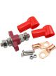 Aeroflow Single Red Electrical Terminal Bulkhead M10 Stud