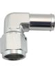 Aeroflow 90 Degree Hose Barb 5/8in to -8AN Silver Finish