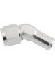 Aeroflow 45 Degree Hose Barb 5/8in to -8AN Silver Finish