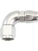Aeroflow 200 Series Teflon 90 Deg Hose End -10AN to -8 Silver