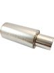 Aeroflow 5500 Series Stainless 4in Round Muffler 4in Inlet 18in Len