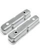 RPC Finned Valve Cover Set Polished 3-1/8in Tall Fits Chrysler 318-360