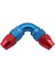 Aeroflow 590 Series PTFE 90 Deg Dual Hose Ends -4AN Blue/Red
