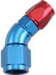 Aeroflow 45 Deg Stepped Hose End -8AN to -8 Hose Blue/Red