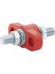 LV 3/8In Feed Thru Power Post Red 250A Zinc Plated Brass Post