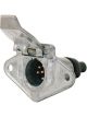 Utilux Trailer Socket 7P Small Round Metal