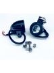 Drag Race Headlight Pod Bolt-On 2 in OD LED Aluminum Black Pair