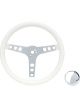 Grant Steering Wheel Classic 13.5in 3.5in Dish 3-Spoke White/Chrome