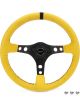 Grant Steering Wheel Race 13.5in Yellow Suede Grip Black Stripe Black