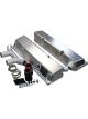 Kevko SBC Fab Valve Cover Set Dual Crossover Breather