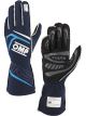 OMP Racing Driving Gloves First Navy Blue / Cyan Small Pair