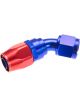 Redhorse Performance Hose End 1045 Series 45Deg 4 AN Blue Red