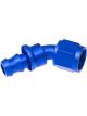 Redhorse Performance Hose End 2045 Series 45Deg 6 AN PTFE Blue Red