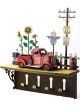 Boyle Shelf Hanging Wall Decor with Hooks Red Truck 31x9x34.5cm