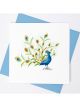 Boyle Quilled Greeting Card Peacock Plumage 15x15cm