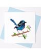 Boyle Quilled Greeting Card Western Australian Blue Wren 15x15cm