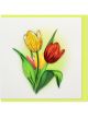 Boyle Quilled Greeting Card Yellow and Red Tulips 15x15cm