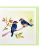 Boyle Quilled Greeting Card Two Birds In A Tree 15x15cm