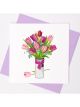 Boyle Quilled Greeting Card Pink Tulips 15x15cm